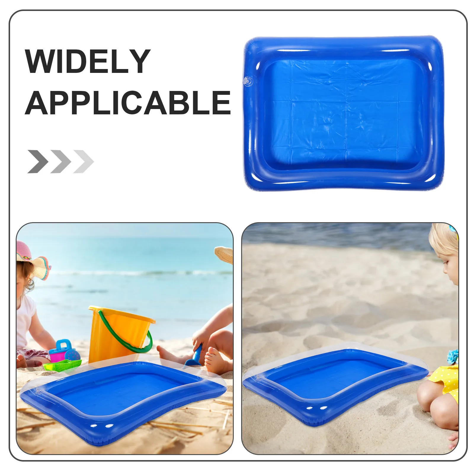 Home Use Inflatable Sandbox for Kids Quick Setup No Spill Design Educational Sand Play Mat for Toddlers and Preschoolers Blue