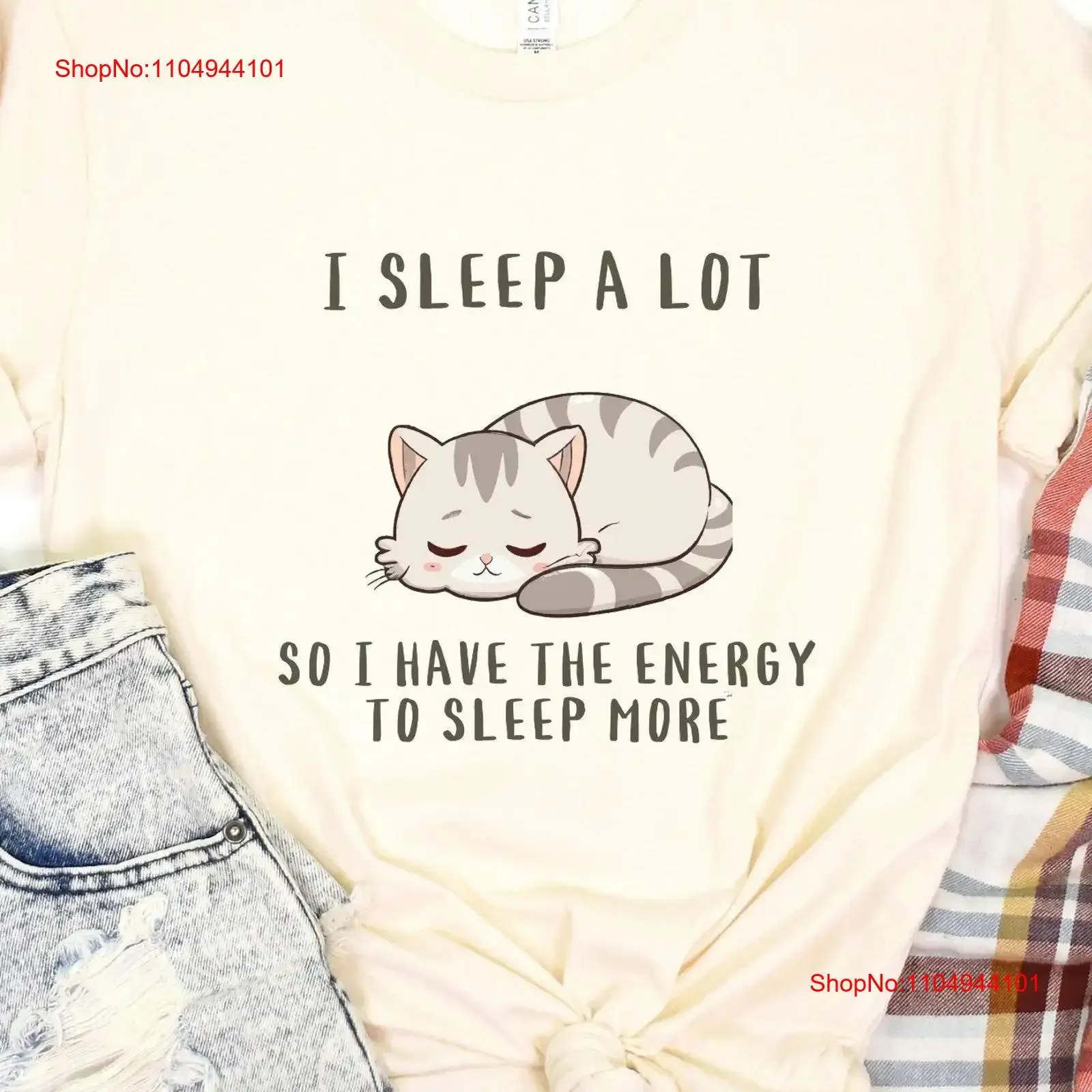 

Cute CaT T Shirt Sleeping Sleep A Lot to More Kitten Funny for Lover vintage Washed Versatile graphic Soft Slightly Casual