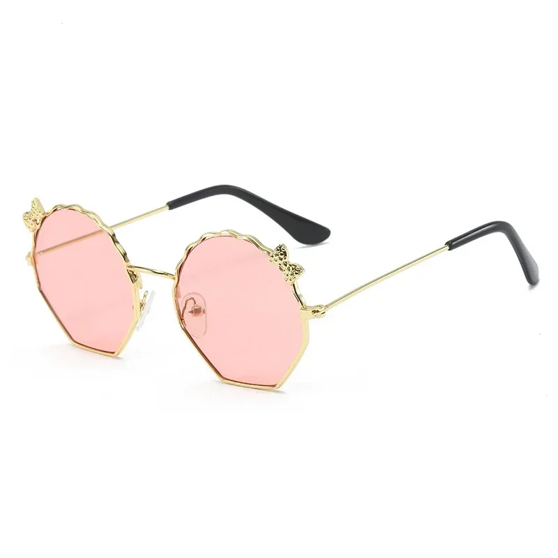 Cute Bow Shaped Sunglasses for Kids UV Resistant Fashion Sun Glasses for Children Little Girl Shell Shaped Glasses Gafas De Sol