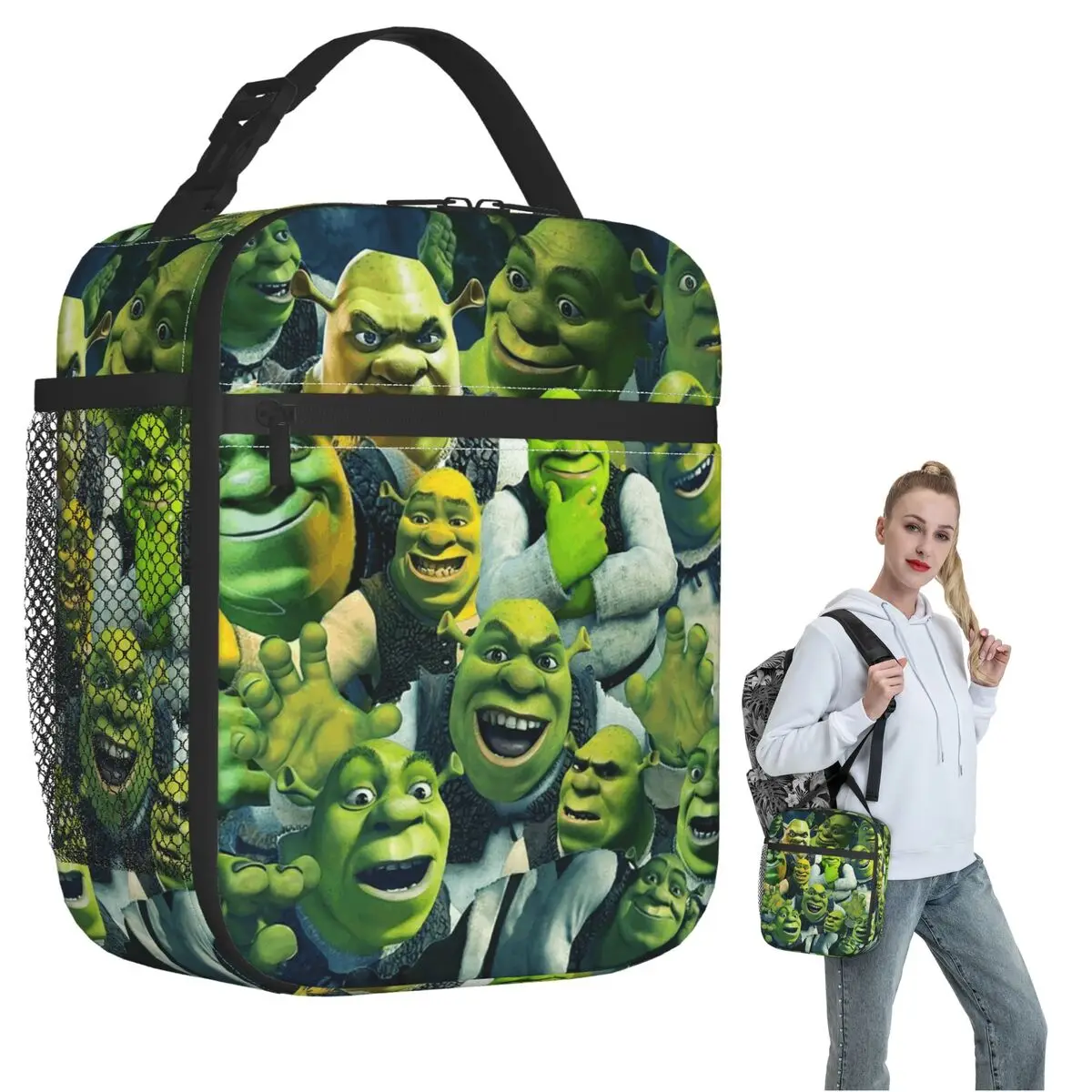 Shrek Collage Poster Design 2021 Insulated Lunch Bag for Women Kids Portable Food Boxes Thermal Lunch Box Tote