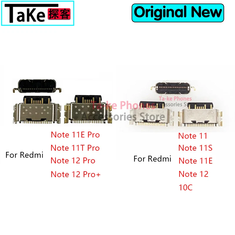 10-100Pcs USB Jack Charging Port Connector Plug Socket Dock for Xiaomi Redmi 10C Note 11 11S 11E 11T 12 Pro + 4G