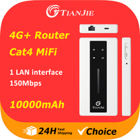 TIANJIE MF710 Secure Travel 4G WiFi Router 300Mbps,Cat4 Wireless Router,LAN Network Port,Mobile Hotspot in Pocket,4G WiFi Dongle