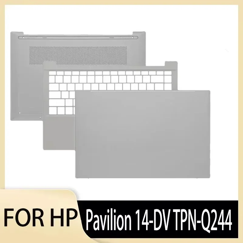 

New for Pavilion 14-DV TPN-Q244 LCD Back Cover Screen Hinges Palmrest Upper Lower Bottom Case Silver