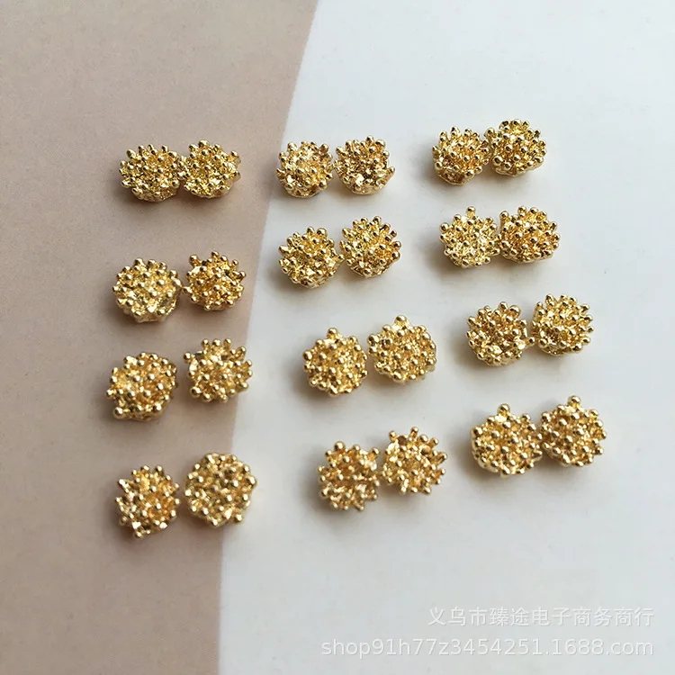 10pcs Gold Flower Heart Flower Stamen Flower Head Metal Accessories Diy Handmade Earrings For DIY Jewelry Making Accessories