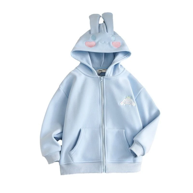 Kawaii Sanrioed Frühling und Herbst Neue Kinder Zipper Mantel Niedlichen Cartoon My Melody Cinnamoroll Kuromi Mit Kapuze Casual Hoodie