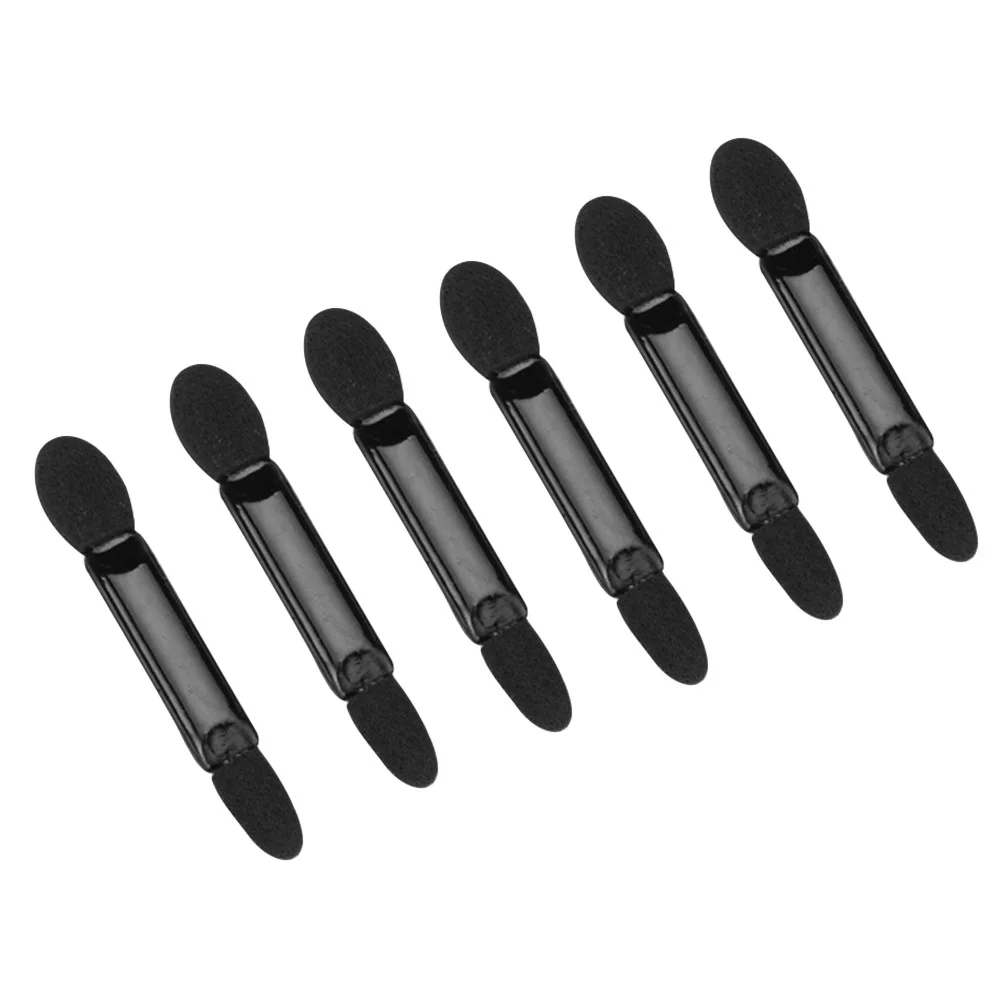 100 個の双頭黒アイシャドウブラシスポンジアプリケーター女性のための必須のメイクアップツール精密アイシャドウアプリケーション