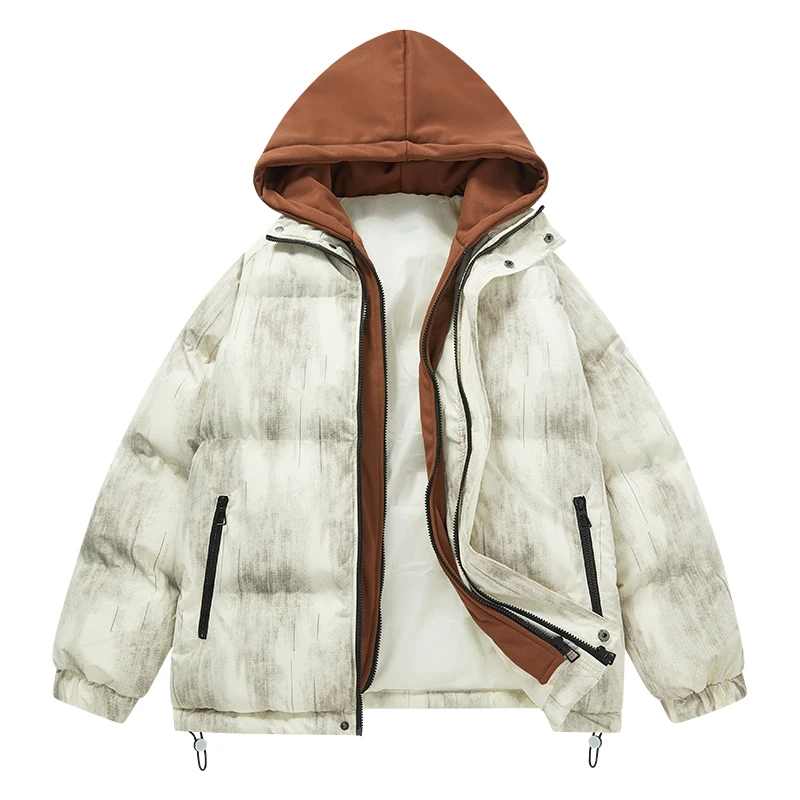 Winter Solid Color Men Casual Parkas Fashion Loose Comfortable Outerwear Thicken Warm Hooded Male Clothing Quality All-match