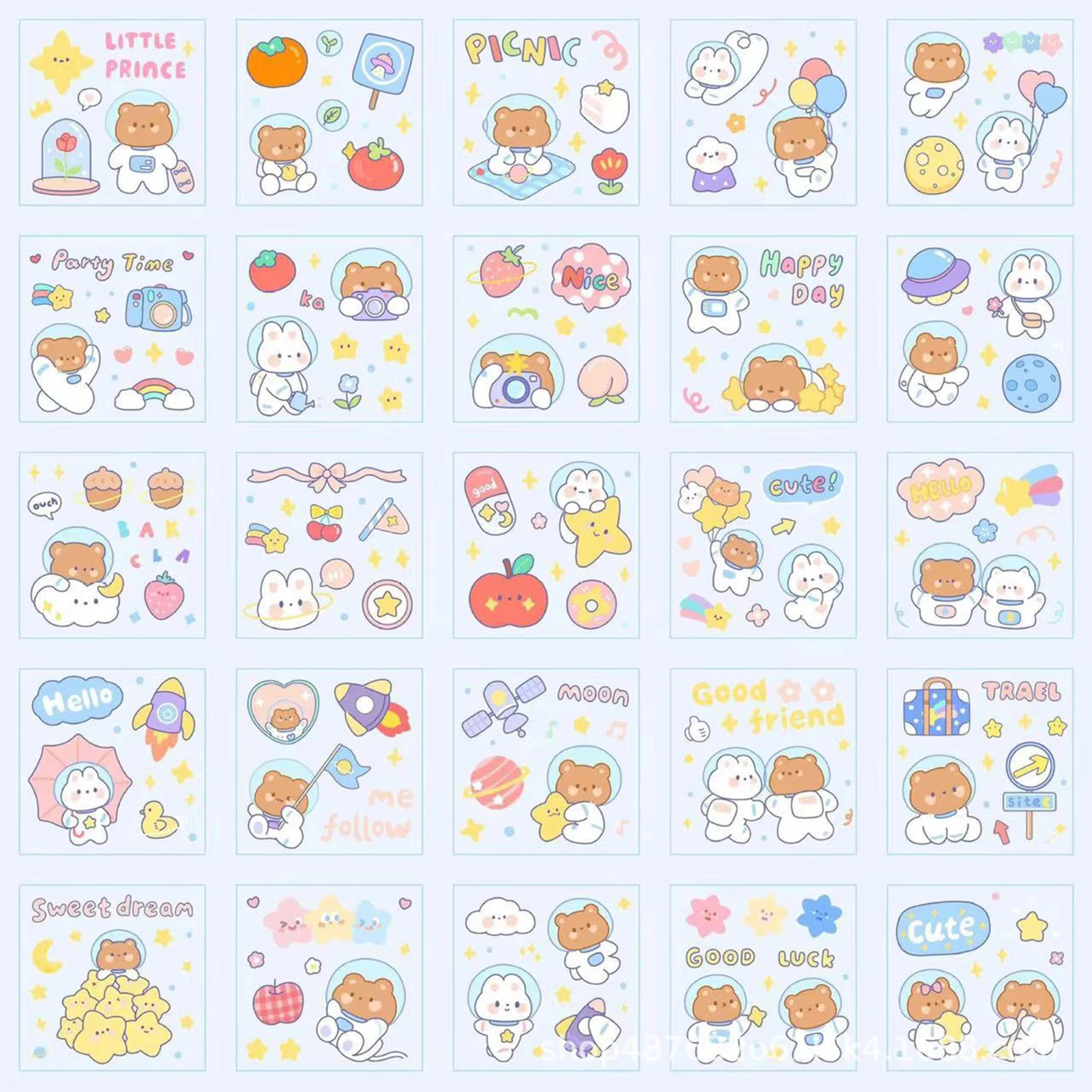 25Pcs/Set Kawaii Journal Sticker PET Stationery Scrapbooking Diary Adhesive Stickers Personalized Decoration Phone Stickers