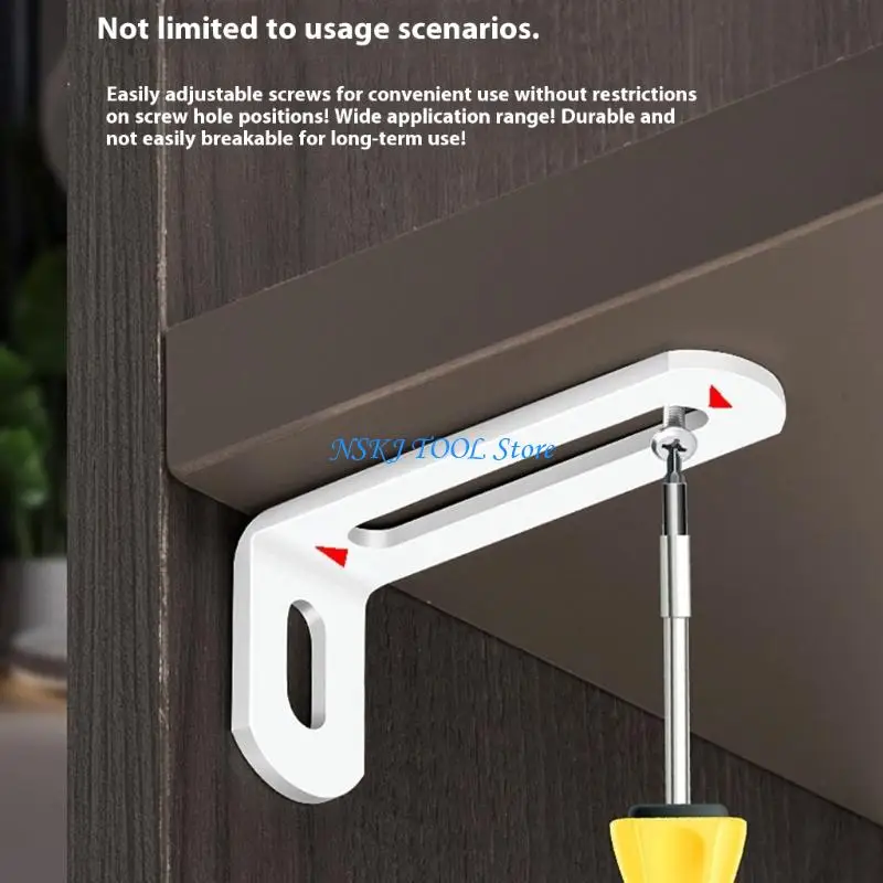 L8RC 10Pcs Double Slot Metal Brackets Furniture Connector Protectors Shelf Brackets