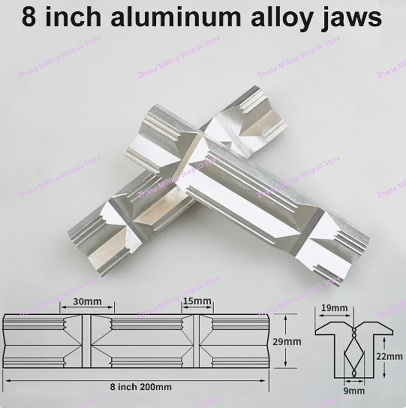 2PCS CNC Milling Steel Vise Hard Jaw Fixture V-Type Jaw Aluminum Alloy V-clip 4 Inch 5 Inch 6 Inch 8 Inch Vise Jaws