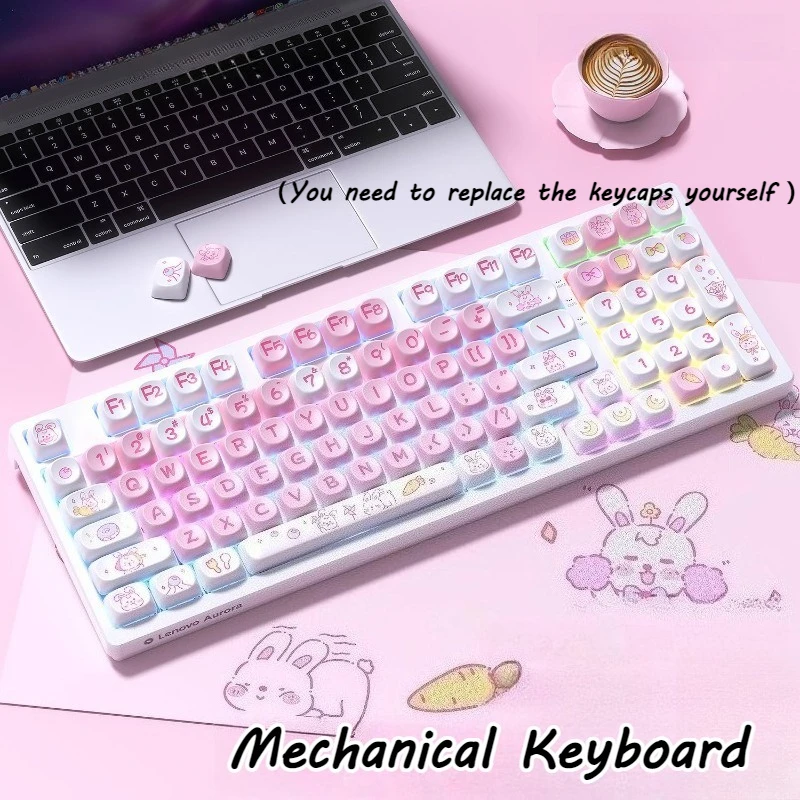 

Mechanical Keyboard for Lenovo Keyboard RGB Multicolor Light Effects Backlight 98 Key Wired Hot-Swap Keycaps for Laptop Computer