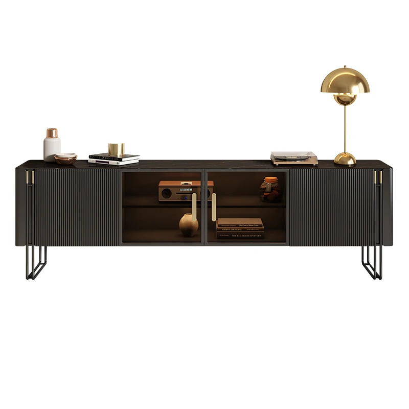 

#TV Stands Sintered Top Cabinet Eco Friendly Wavy Finish TV Console Living Room Media Console