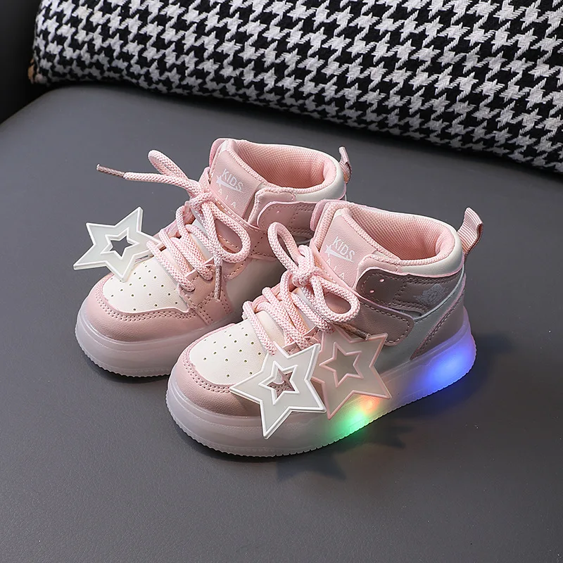 Light-on Children's Children's Shoes 1-6 Years Old 3 Boys' Sports Shoes Girls' Casual Shoes Light Shoes Board Shoes Kids' Fashio