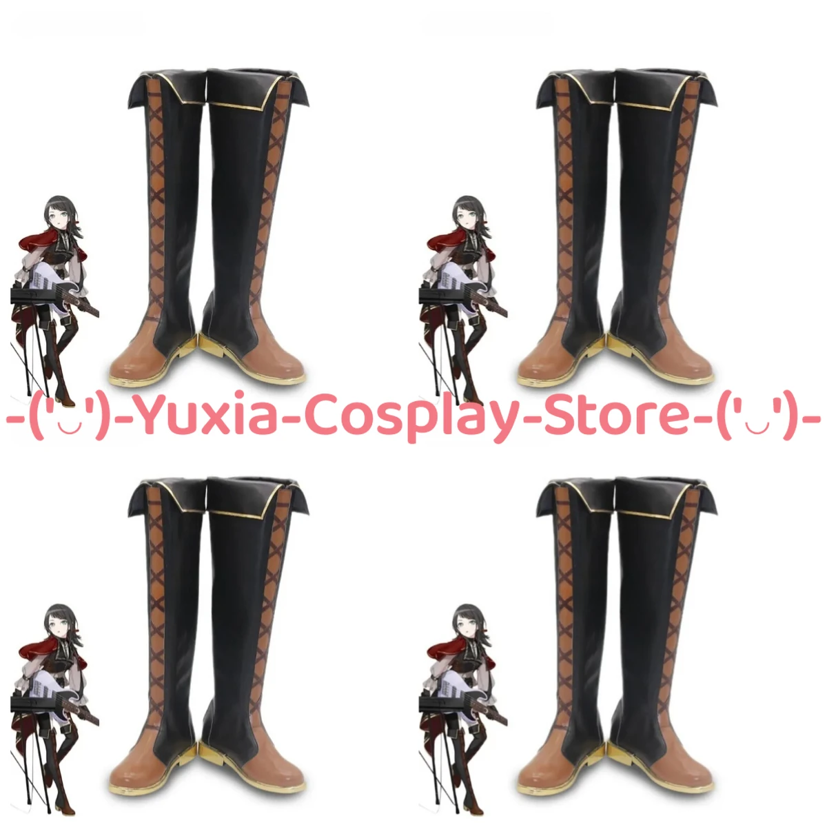 

Yuxiacosplay! BanG Dream! Umiri Yahata Cosplay Shoes Anime Game Character Prop PU Leather Boots Halloween Carnival Party Costume