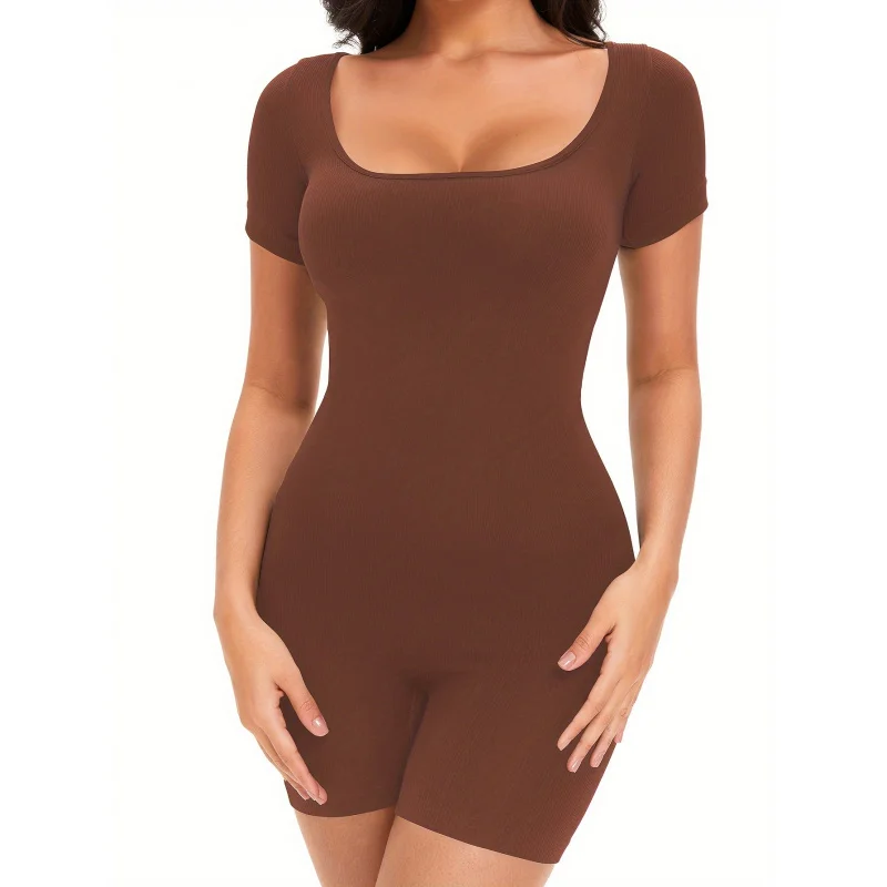 Seamless Shaping Bodysuit for Women, Designed to Slim The Waist And Lift The Hips, Featuring a Square Neckline