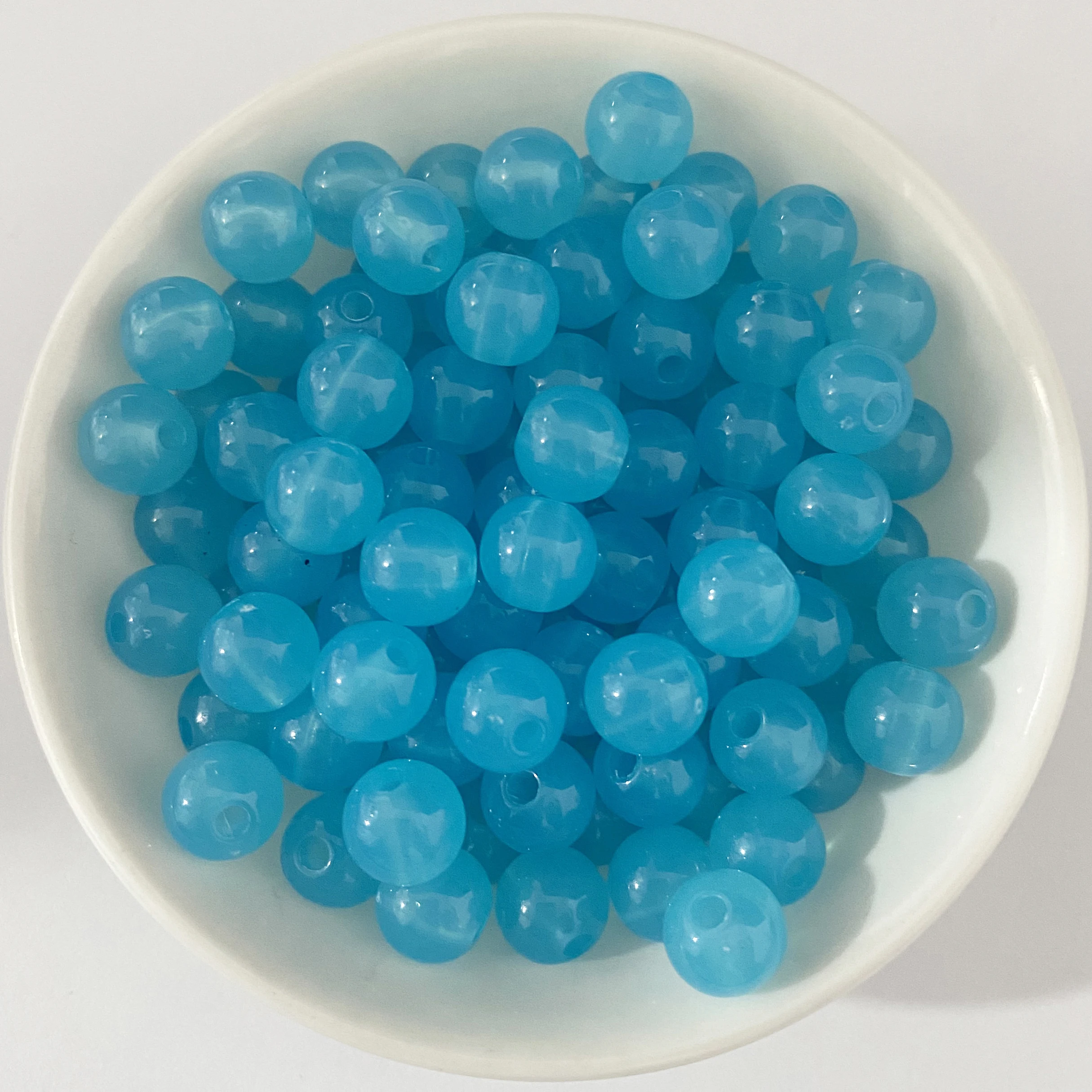 Transparente Kaugummi-Acryl-Abstandsperlen in runder Form, 6, 8, 10 mm, Größe wählbar, für die Schmuckherstellung. – Detail 9