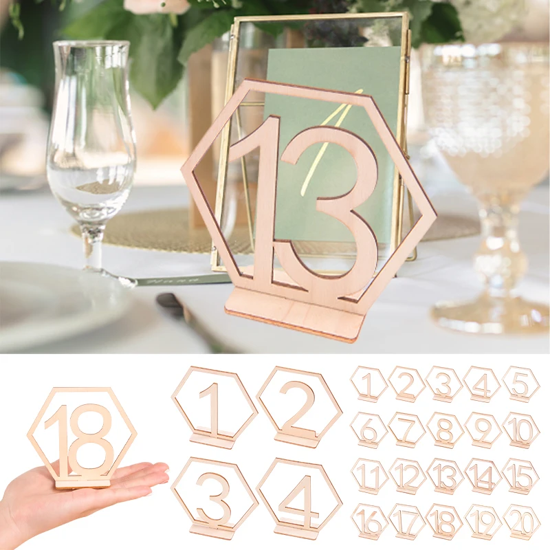 Wedding Number Wooden Table Number Place Card Engagement Reception Seat Decoration Digital Card Event Birthday party supplies