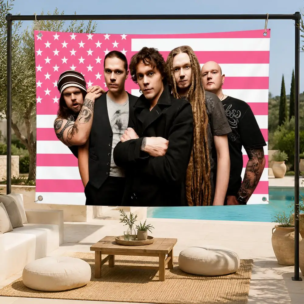 Gothic Band H-His Infernal Majesty Flags Fan support, home, dormitory, wall decoration, outdoor camping, party banners, gifts