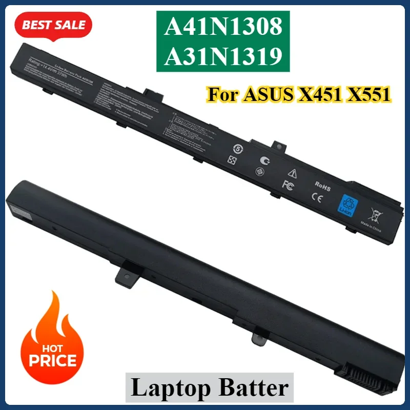 SWZY A31N1319 A41N1308 Laptop Battery For ASUS X451 X551 X451C X451CA X551C X551CA X551M X551MA A31LJ91 X45LI9C A31LJ91 SX024H