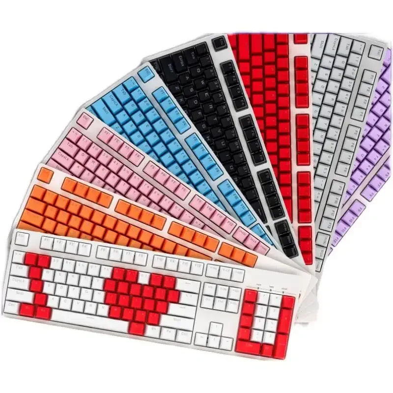 

Hot-selling two-color ABS light-transmitting keycaps, special color personalized 87/104/108 key keycaps for mechanical keyboards