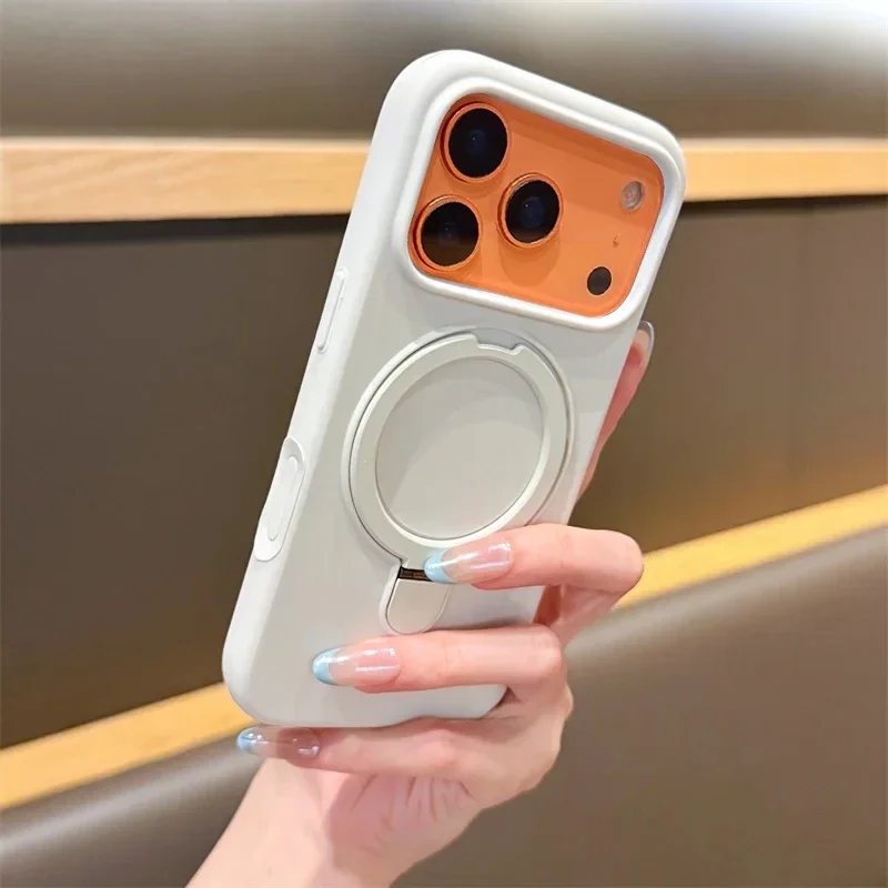 

For Magsafe Magnetic Kickstand Bracket Phone Case For iPhone 17 13 15 14 16 12 11 Pro Max Plus Shockproof Cover For iPhone Air