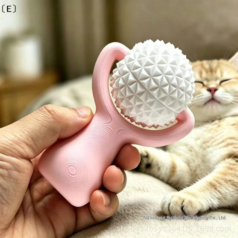 〔E〕3D Printed Plastic Massage Ball With Handle, Yoga Ball Fitness Muscle Relaxation Stick Shoulder Neck Leg Sole Meridian Ball