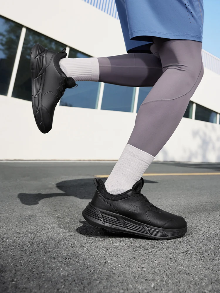 361 Degrees Men Running Shoes Waterproof Leather Comfortable Cushioning Lightweight Breathable Training Male Sneakers 672532241 view 3