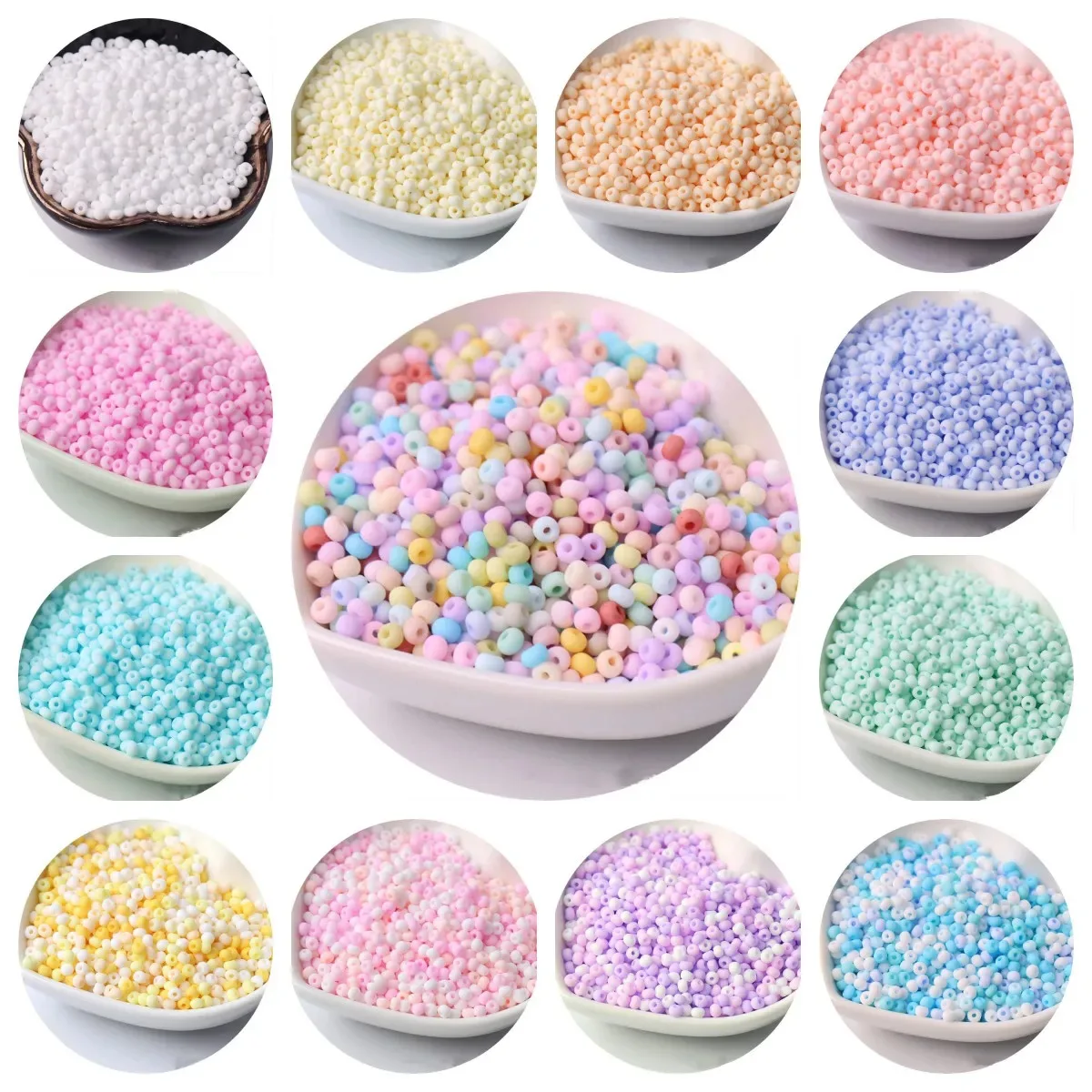 2/3mm Nachahmung Tschechische Macaron Einfarbig Matt Uniform Glas Rocailles Lose Spacer Perlen Für Armband DIY schmuck