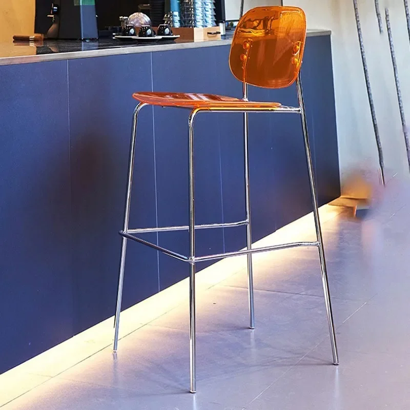 Sillas de Bar de diseño de lujo transparentes, taburetes altos nórdicos de acrílico para el hogar, taburetes de Bar para restaurante, muebles para el hogar