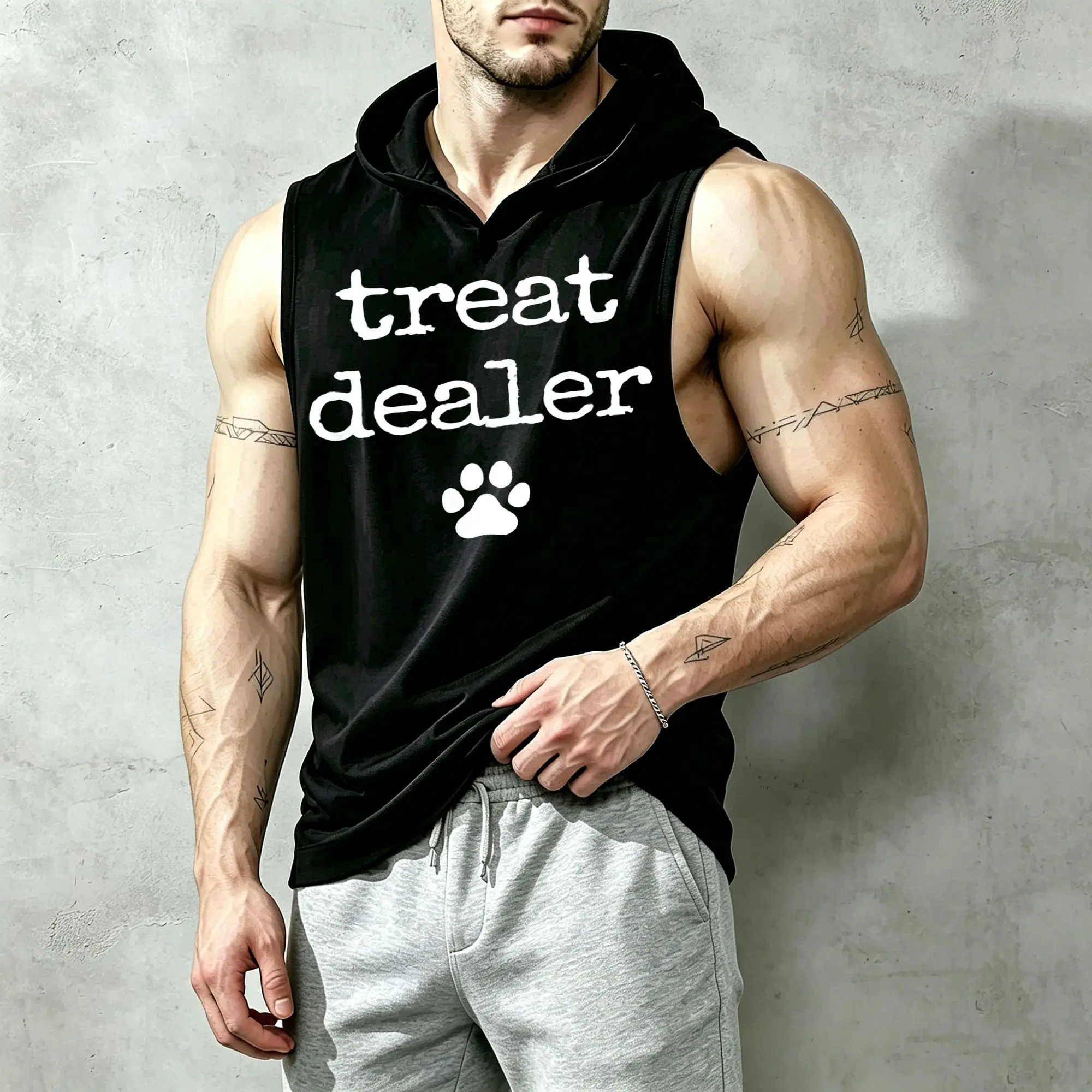 Men's Sleeveless Shirt Humorous Dog Treat Supplier Gift for Dog Owners and Dog Treat Lovers for Dad, Husband, Grandpa Casual, Comfortable, Fitted
