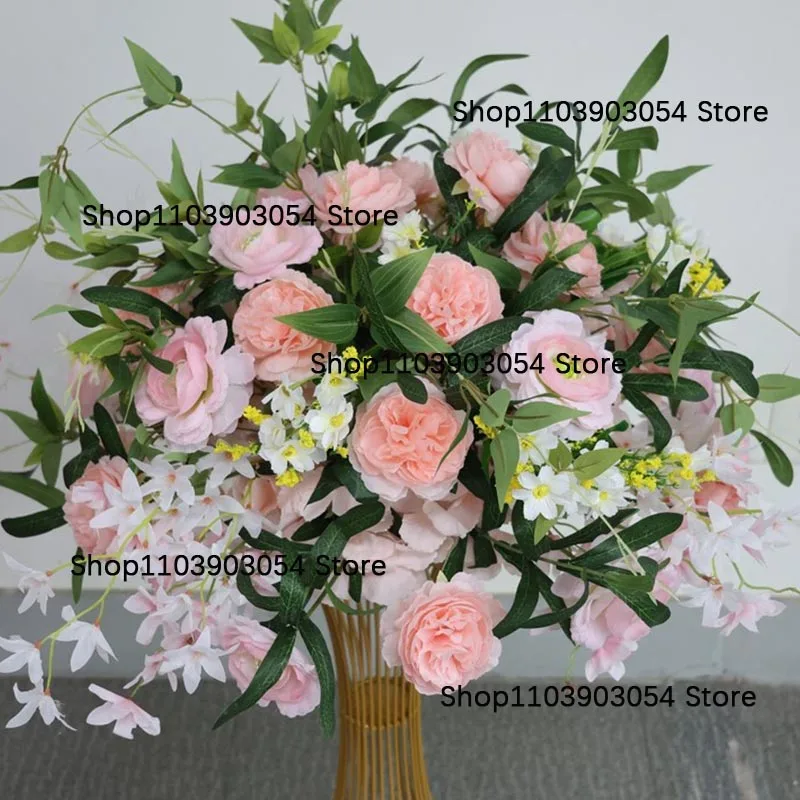 Karamell-Orange 5D Rosenblumen Hochzeits-Hintergrunddekoration Blumenarrangement Tischdekoration Blumenball Bankett-Event-Requisiten – Detail 2