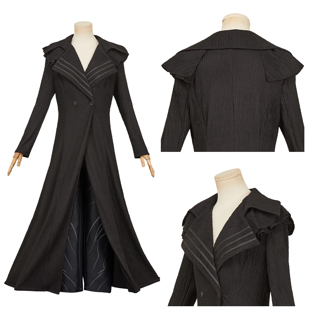 

Movie Wicked Roleplay Elphaba Cosplay Black Trench Coat Pants Set Costume Adult Fantasy Halloween Carnival Party Disguise Suits