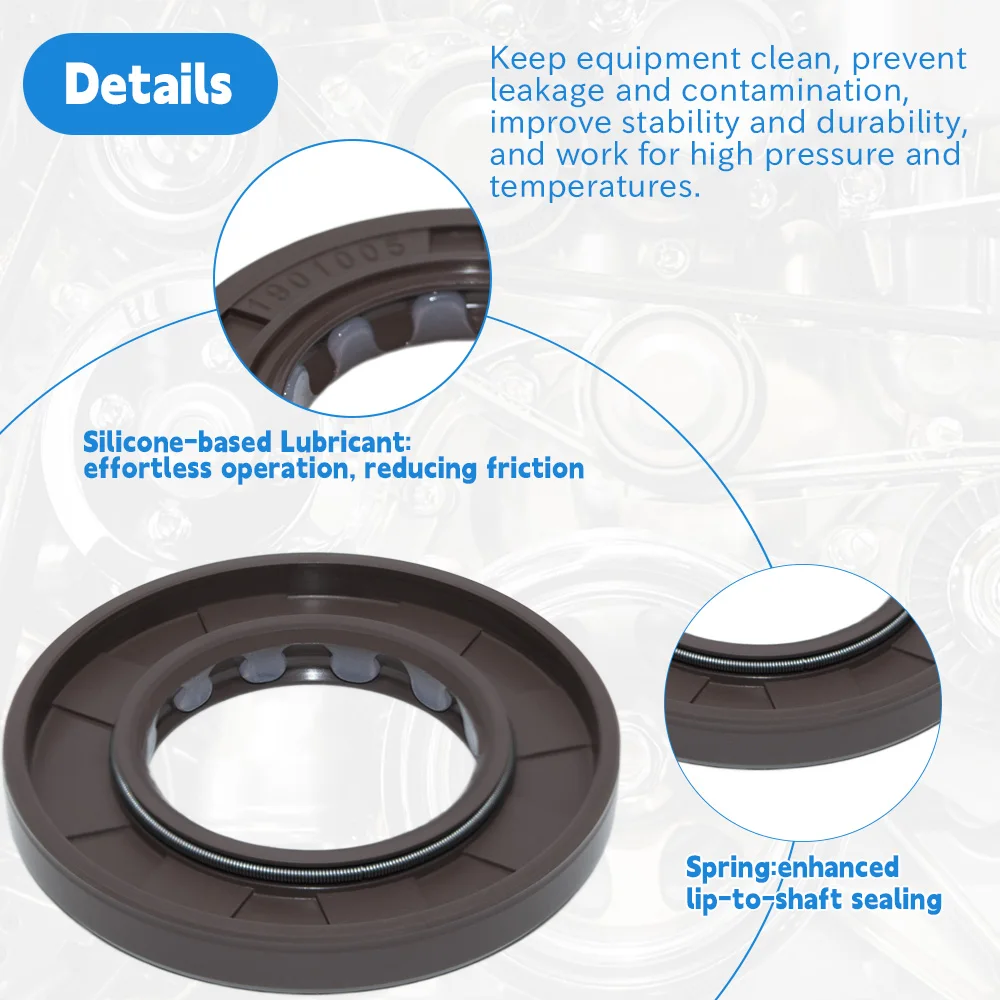 DMHUI 16253-18-NC Shaft Sealing Ring 28.575x50.8x 6.35mm for Eaton 78462/27400/74328 Pumps - TCV Type FKM Rubber Oil Seals