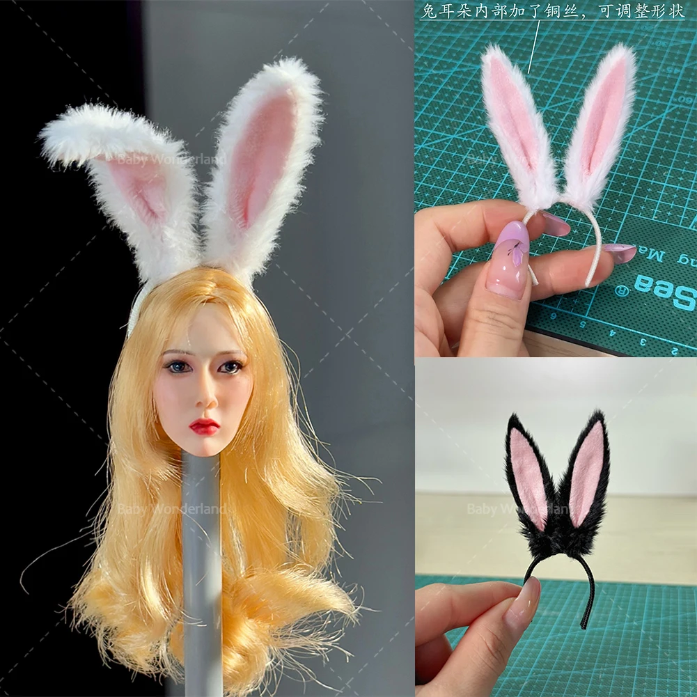 

In Stock1/6 Scale Plush Rabbit Ears Cute And Sexy Adjustable Headband Accessory Model Fit 12" Female Soldier Action Figure Dolls