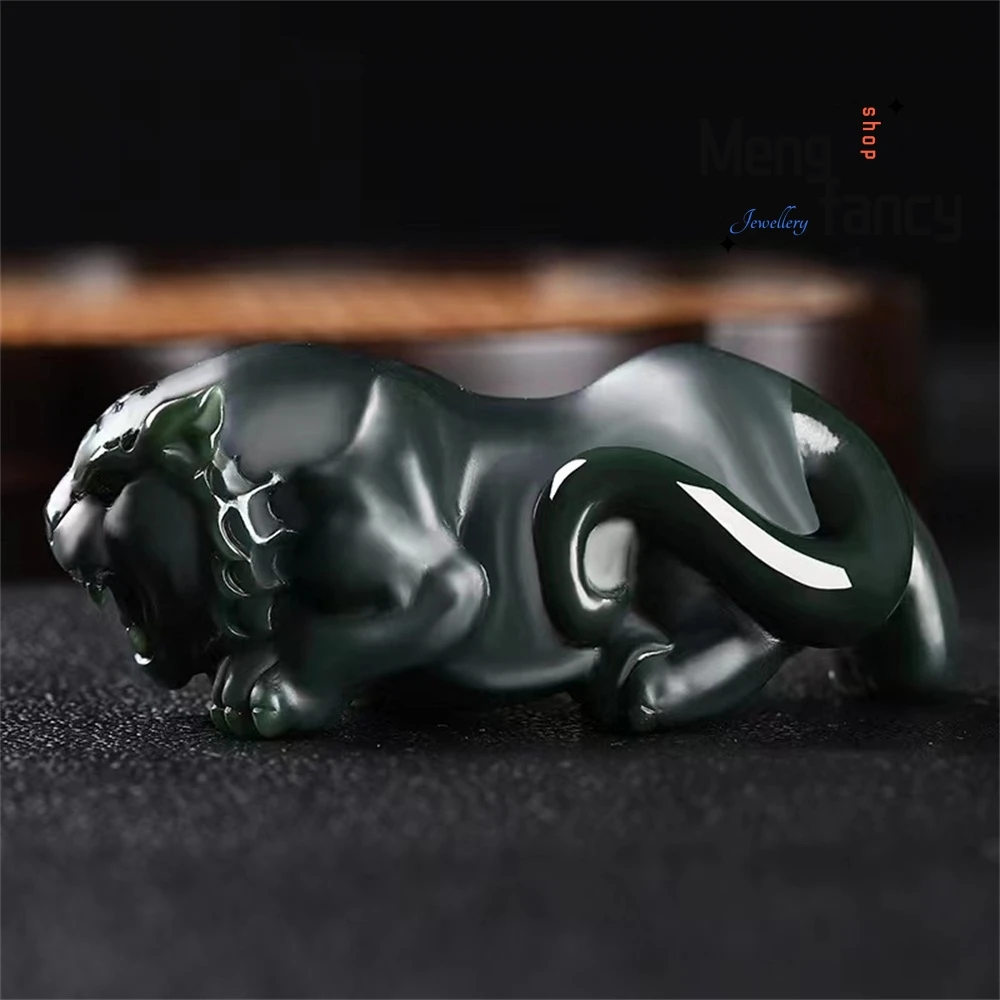 

Natural Hetian Green Jade Golden Toad Fine-grained Tiger PI Xiu Dragon Turtle Handle Piece High-grade Exquisite Fashion Jewelry