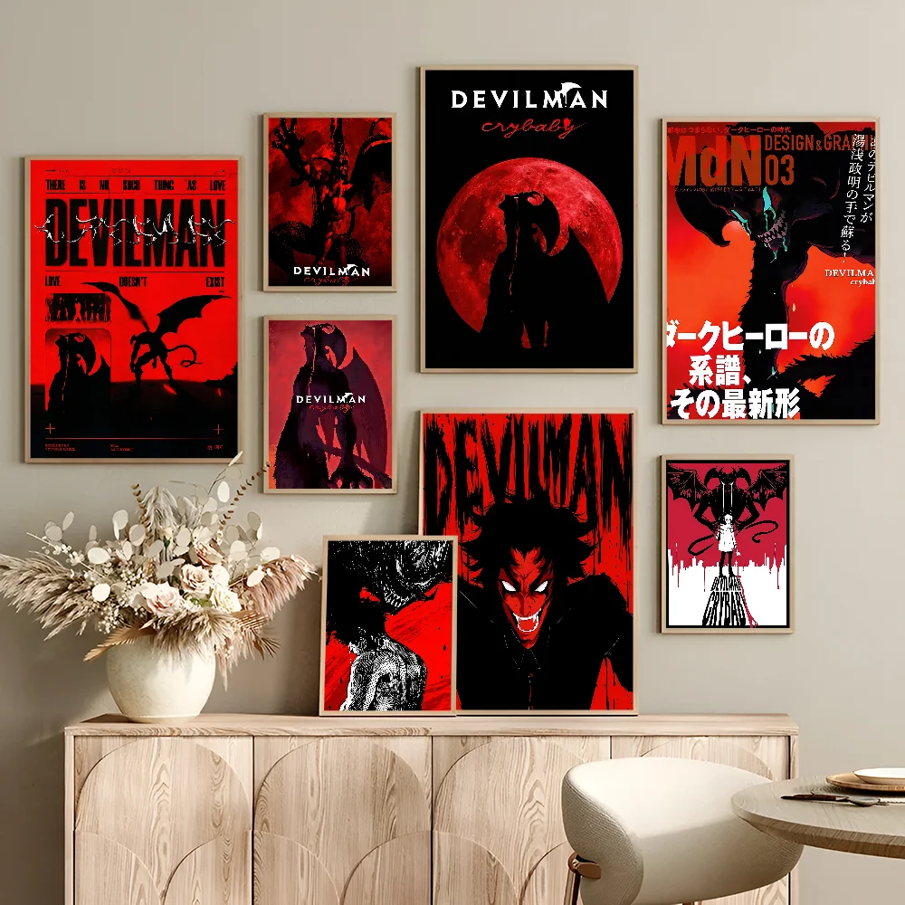 Anime Devilman Crybaby DIY Sticky Poster Vintage Room Bar Cafe Decor Home Decor