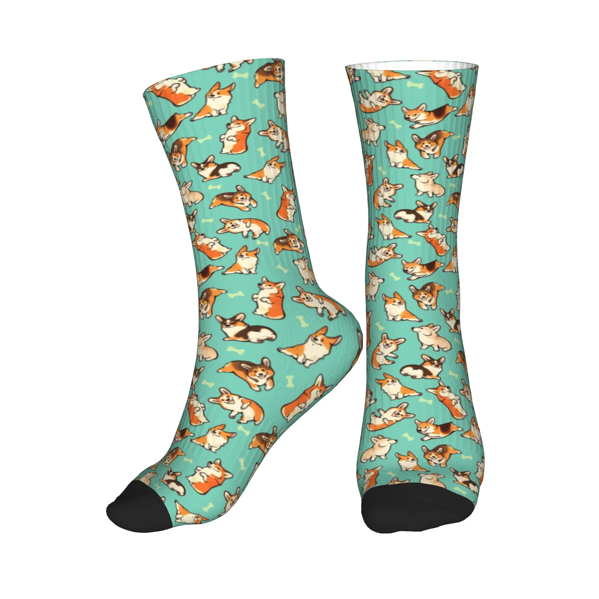 

Funny Printed Jolly Corgis Socks for Women Men Stretch Summer Autumn Winter Crew Socks