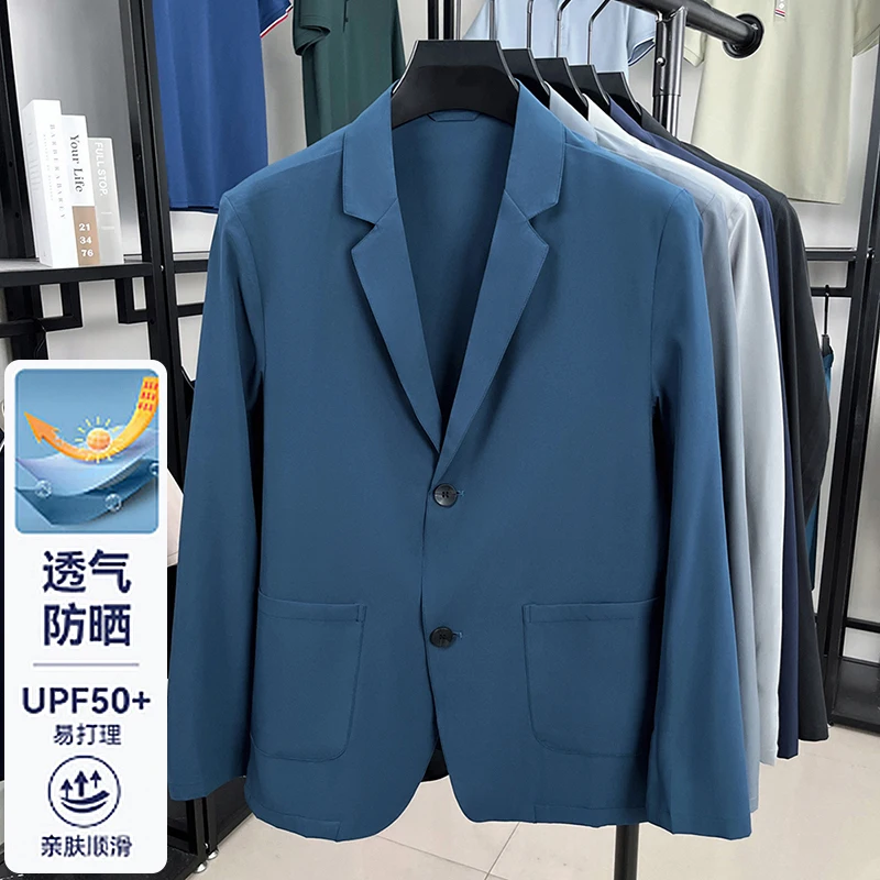 Sell Well Sun Protection Coat Men 2026 Summer Classic Solid Fast Dry UFP50+ Suit Male Breathable Single Breasted Thin Outwear