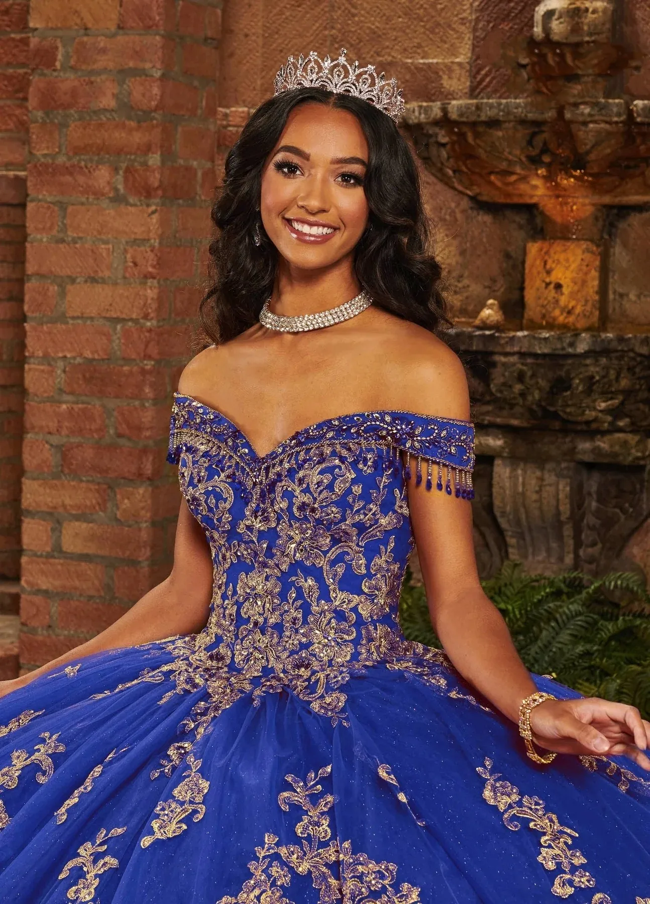 الأزرق الملكي Charro Quinceanera فساتين الكرة ثوب قبالة الكتف تول زين منتفخ المكسيكي الحلو 16 فساتين 15 Anos