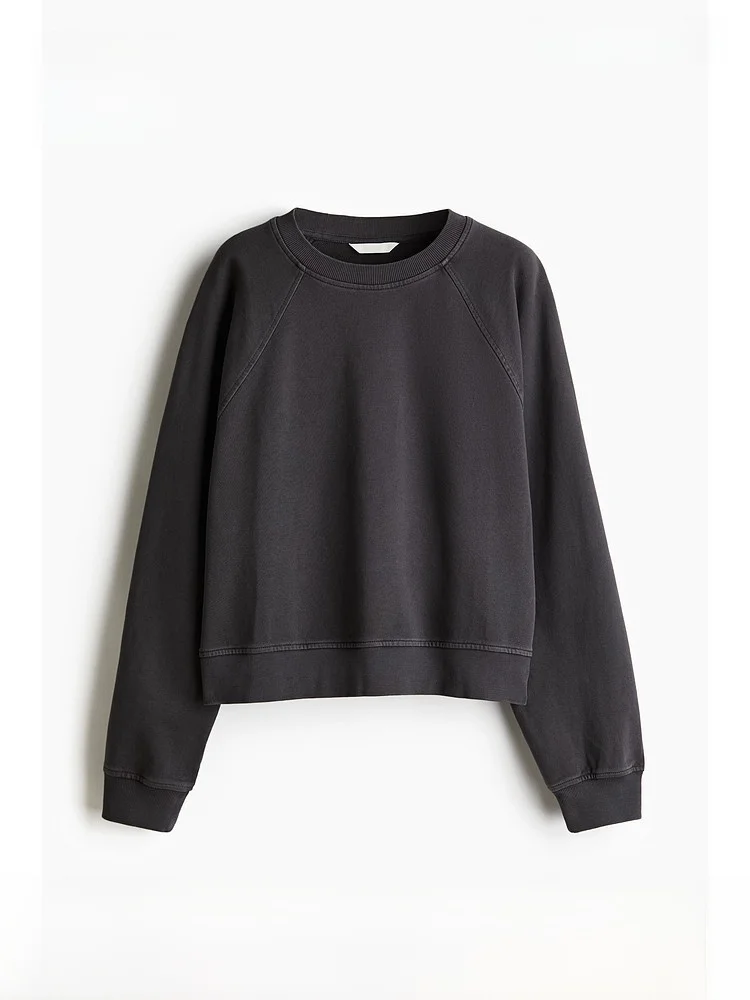 

Женская хлопковая толстовка H&M с круглым вырезом и вставками на плечах, в американском стиле, оверсайз, комфортная, весенняя модная модель