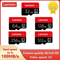 Lenovo-tarjeta de memoria Micro TF para teléfono/ordenador, 512GB, 256GB, 128GB, 64GB, 32GB, U3, V30, 4K, Full HD