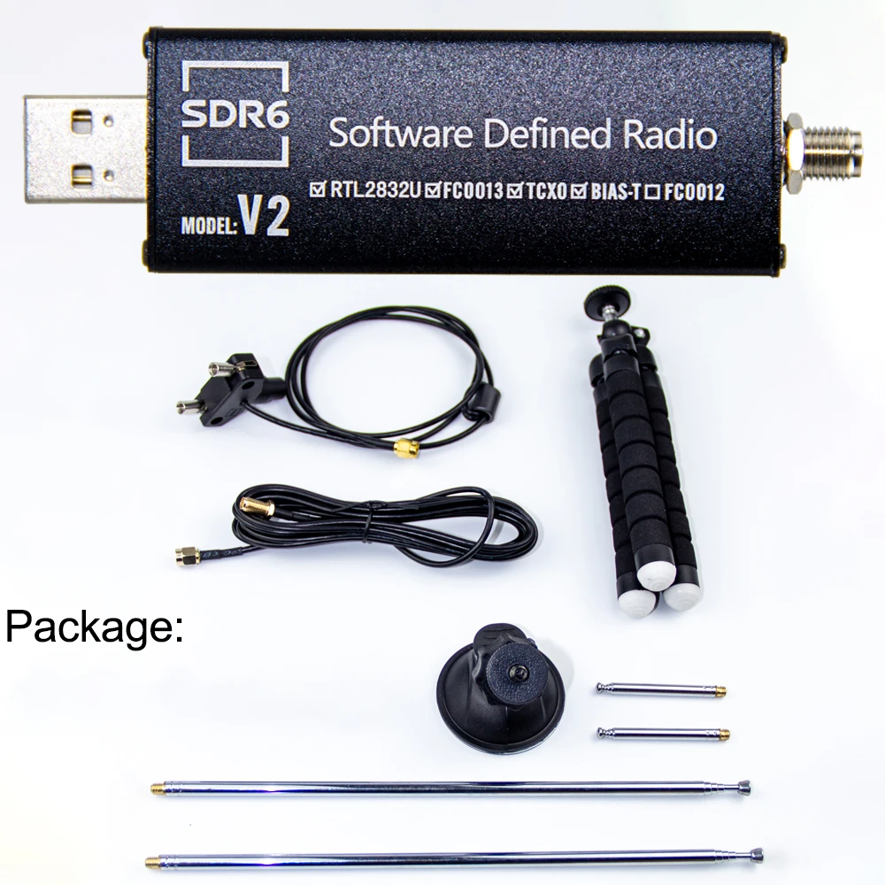 RTL2832U SDR6 V2 FC0012 FC0013 Software Defined Radio Receiver With L-Band Plug Play USB Powered ADS-B Decoding