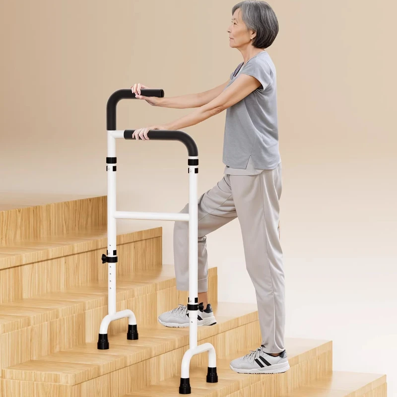

Stair Assist Cane Standing Stair Crutch with Adjustable Height Double Handle Widened Base Design, 300lbs Stair Lifts for Seniors