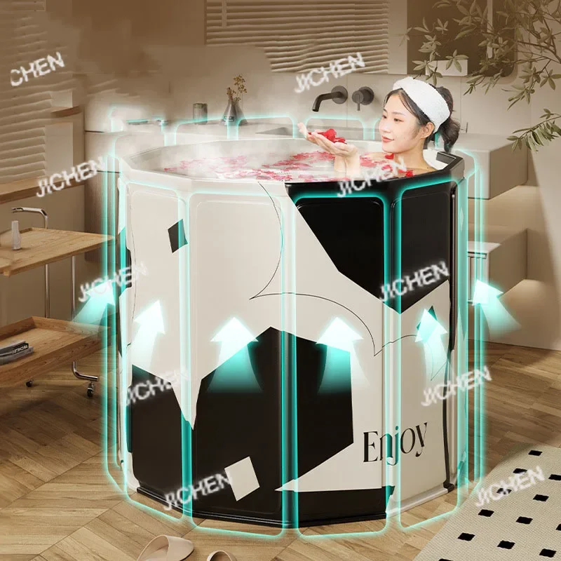 

HQC Bathing Bucket For Adults Foldable Household Shower Bucket For Sitting Full Body Soaking Baby Swimming Pool