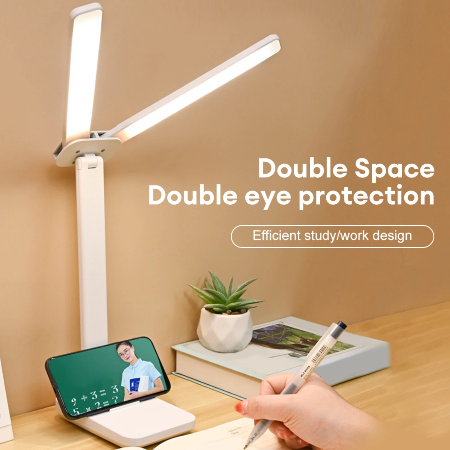 New Foldable, Dimmable, and Portable LED Desk Lamp with 1250mAh Battery - Ideal for Office, Bedroom, and Bedside - Eye Protectio