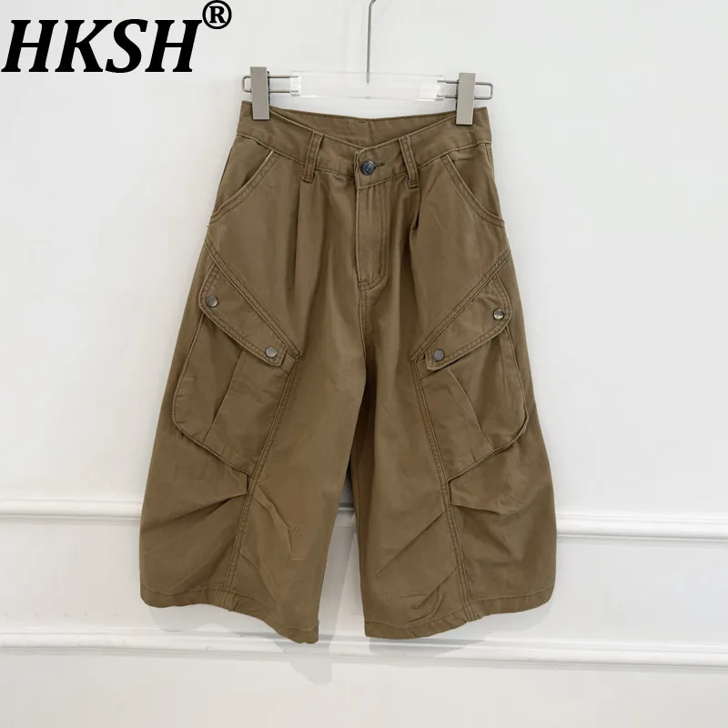 

HKSH Niche Original Shorts Three-dimensional Pockets Workwear Half-length Pants Summer Men Tide Chic Safari Style Capris HK22243