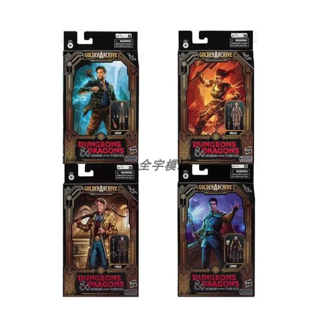 Hasbro D&D Glory of The Rogue Action Figures Minstrel Female Barbarian Warlock Fletcher Desktop Case Display