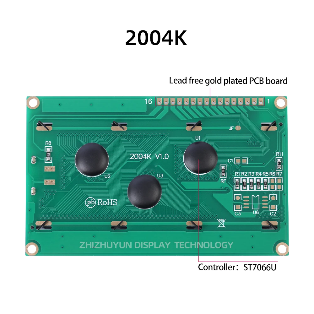 Imagem -02 - Lcm Lcd Screen Module Amarelo Verde Azul Branco Led Backlight 2004k Cirílico Russo Inglês Lcm