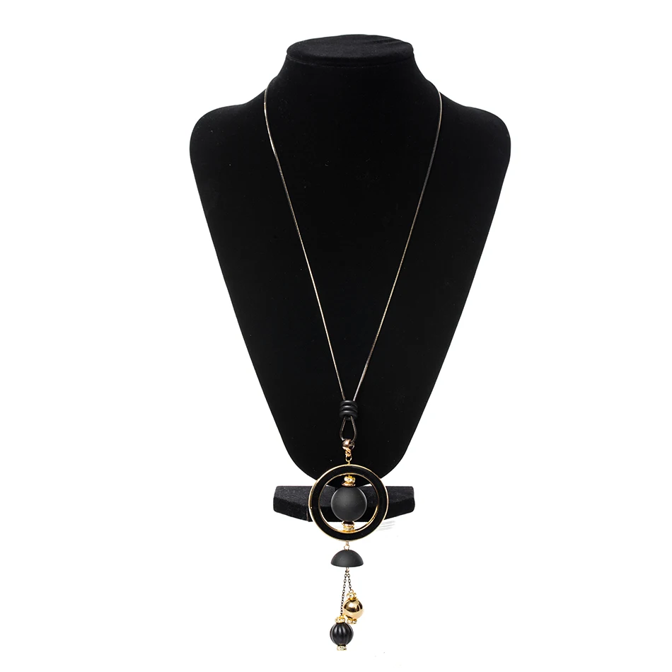 Match-Right Women Necklace Long Necklaces & Pendants Wood Beads Sweater Necklace For Women Jewelry SP014
