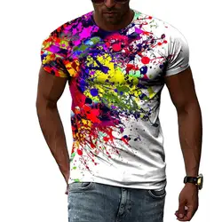 T-Shirt à Manches Courtes et Col Rond pour Homme, Vêtement Décontracté, à la Mode, avec Image de Fleur Créative, Impression 3D, Hip Hop, Harajuku, Personnalité, Été